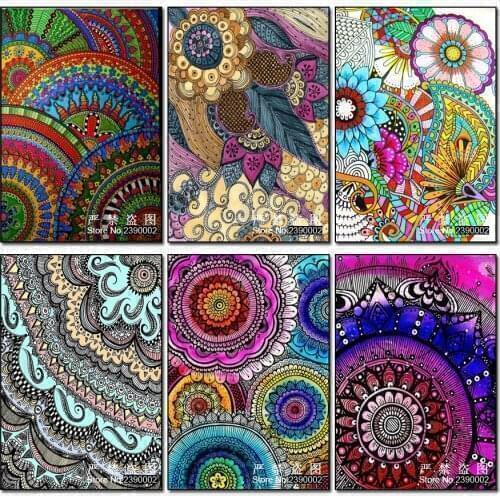 Diy 5d Diamond Painting Cross Stitch Flowers Diamond Mosaic Color Doodle Dibujo Pictures Living Room Diamond Embroidery