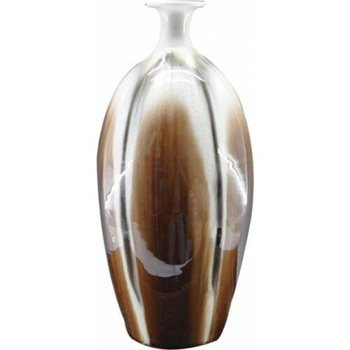 Antique color glaze brown bottle rustic decoration fashion ceramic home vase crafts