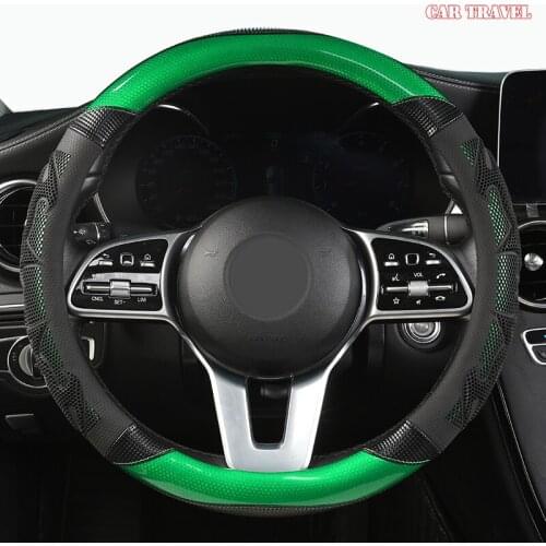 CAR TRAVEL Microfiber Leather Car Steering Wheel Cover For Mitsubishi ASX Outlander Lancer Pajero L200 Mirage Triton Attrage