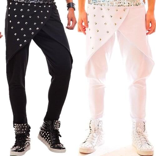 Bar Male DJ Costume Rivets Rock Concert Pants Hairstyles Performance Stage Pants 2020