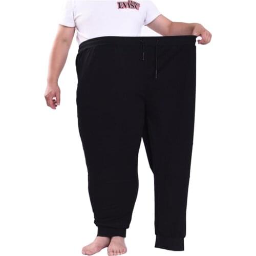 Men big pants 200KG plus size 14XL 15XL loose stretch large size spring Autumn casual pants black 54 56 58 60
