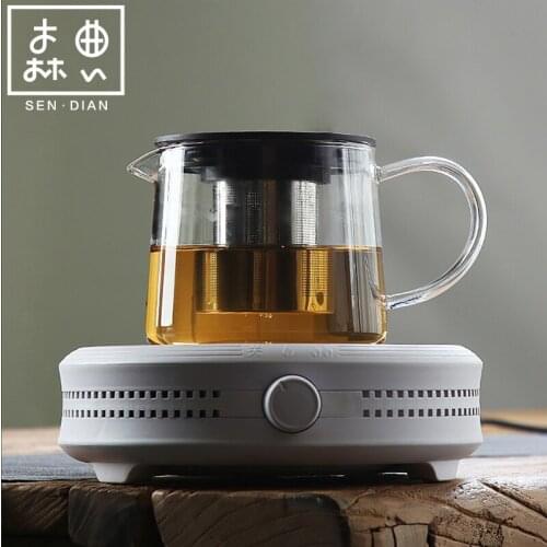 SENDIAN Glass Filter Teapot High Temperature Resistant Kettle Can Be Heated Tea Set 2021 New Office Home Kitchen Accessories