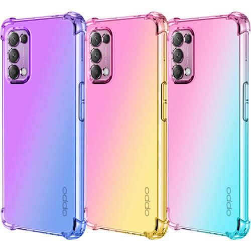 Case For Oppo Reno 5 5G 5 Lite 5F 5K 5Z Reno 4Z 5G 4F 4 Lite Luxury Half Transparent Gradient Phone Case For Reno 6 Pro Reno6
