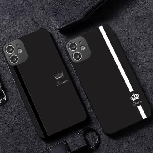 King queen couple Phone Case for iPhone 12 11 mini pro XS MAX XR 8 7 6 6S Plus X 5S SE 2020