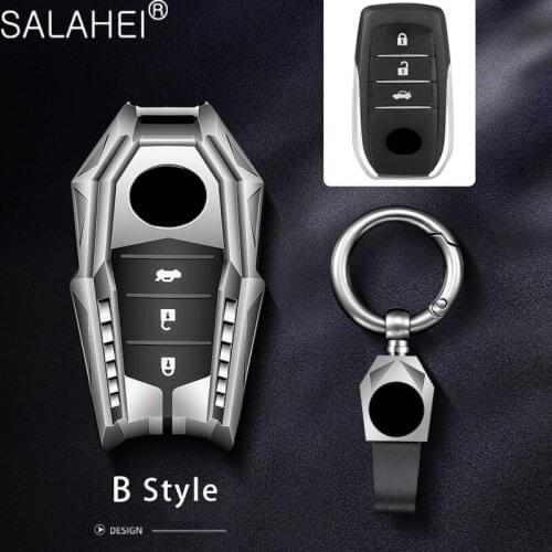 Aluminum Alloy Car Smart Key Case Cover Shell for Chr Rav4 Auris Avensis Prius Aygo Camry Corolla Land Cruiser 200 Prado Crown
