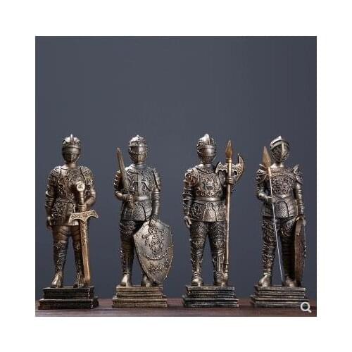 European vintage Roman Knight model crafts, home desktop decorations, beautiful souvenirs