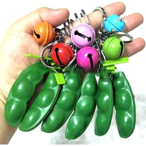 Fidget Toys Decompression Edamame Toys Pop It Squishy Squeeze Peas Beans Keychain Cute Stress Adult Toy Rubber Boys Xmas Gift