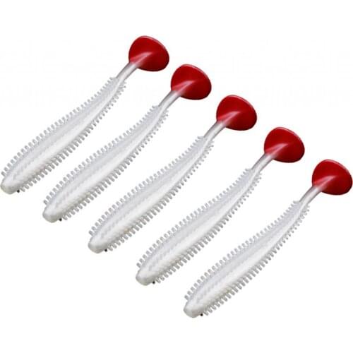 5 Pieces PVC Artificial Bait Soft Lures Artificial Fishing Lures for Freshwater Saltwater Fishing