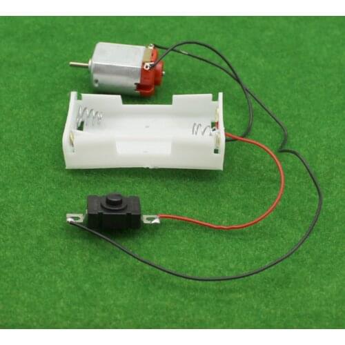 130 Motor Kit, with 2 x AA Battery Storage Case and Switch, 16500 RPM, Mini DIY Electronic Motor Simple Circuit Models Kit