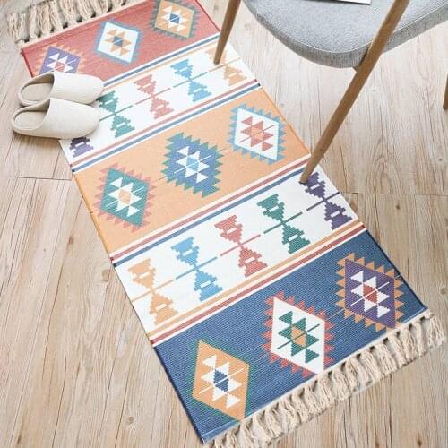 60x180cm Retro Rugs Carpet for Living Room Home Soft Geometry Bohemian Tassel Home Carpets Table Bedside Rug Door Mat Home Decor