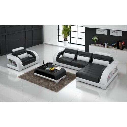 Leather corner sofas with genuine leather sectional sofa Black