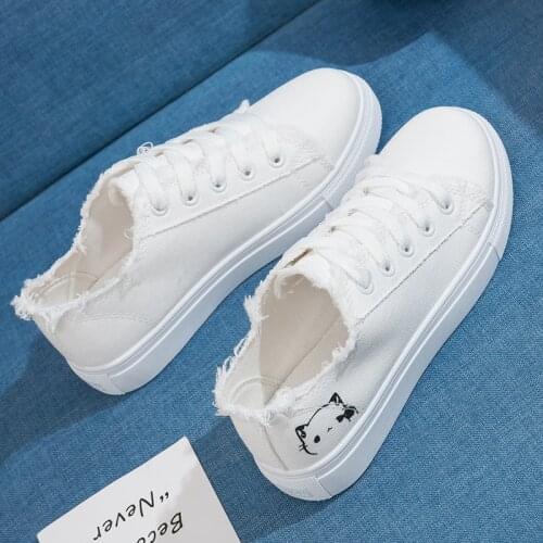 Women Sneakers 2020 Fashion Women Vulcanized Shoes Sneakers Ladies Lace-up Casual Shoes Breathable Walking Canvas Shoes