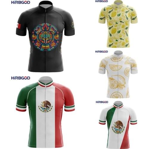 HIRBGOD Mens Cycling Jersey Polyester for Mexican Flag Series Pattern Short Sleeve Riding Clothing Summer Bike Wear,TYZ798-01