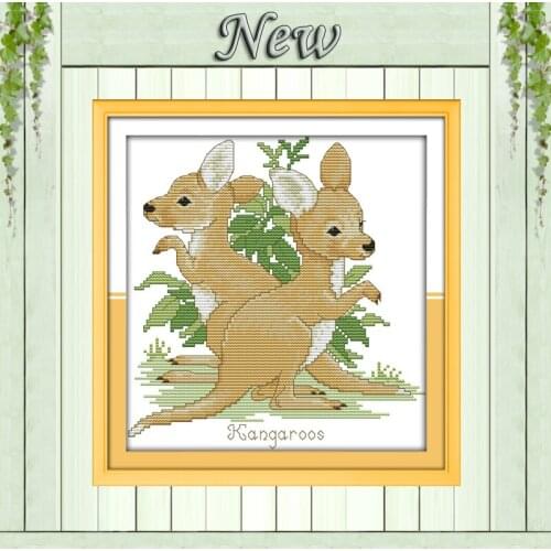 Kangaroo animal counted print on canvas needlework embroidery Cross Stitch kits DMC Sets 11CT 14CT DIY crafts NKF decor painting