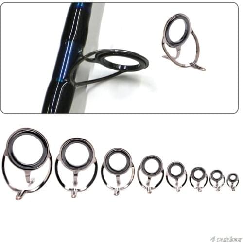 8Pcs 6# - 30# Stainless Steel Eye Rings Fishing Rod Guides Tips Line Repair Kit L69F F03 21 Dropshipping