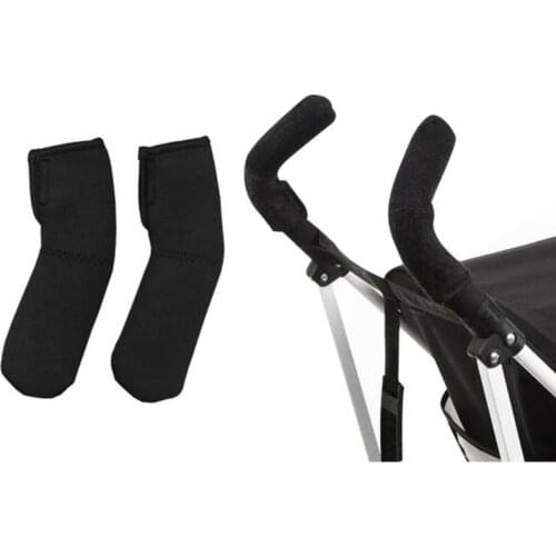 2Pcs/lot Neoprene Baby Stroller Grip Cover Useful Black Stroller Handle Protector Kid Carriages Poussette Cover For Monther Care