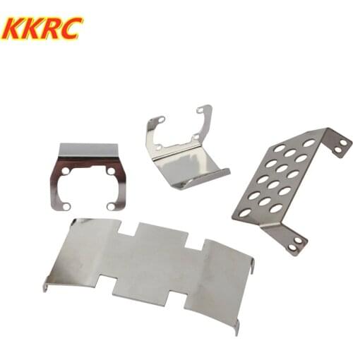 Stainless Steel Chassis Armor Protection Skid Plate for 1/10 RC Crawler Accessories TRX4 SCX10 II 90046 90047 90059 90060