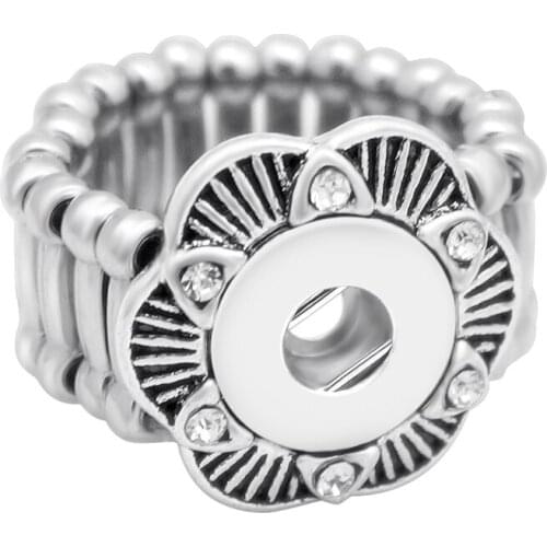 New JZ0022 Beauty Flower pattern 5pcs beauty snap ring Flexible fit 12MM beauty snap button DIY Accessories wholesale