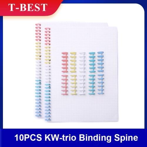 10PCS KW-trio Binding Spine Combs 6 Holes Loose Leaf Binder Album Rings for DIY Notebook 12mm/0.5in Spine Diameter 80 Sheet