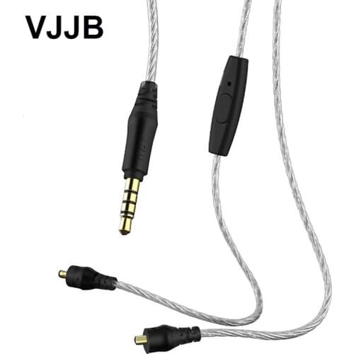 Original VJJB N1 Upgrade Cable 3.5mm Silver Plated With Mic or without mic Cables For VJJB N1 Earphones CTAI standard 3.5mm plug