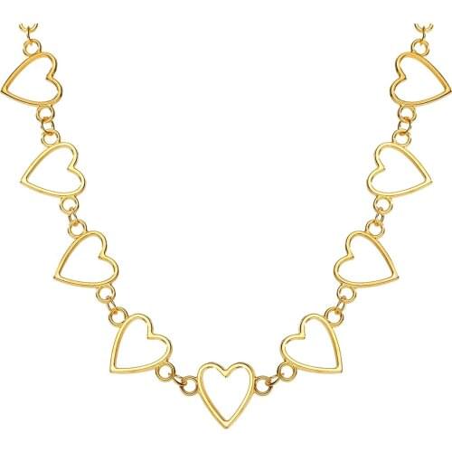 ELANUOYY Alloy Heart Necklace Simple Necklace For Women Wholesale