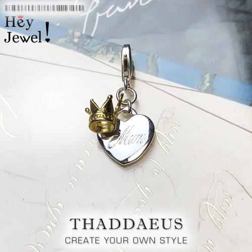 MUM Heart With Crown Pendant Charm For All Mothers 925 Sterling Silver Gift The True Queens Of Our Hearts Fit Bracelet Jewelry