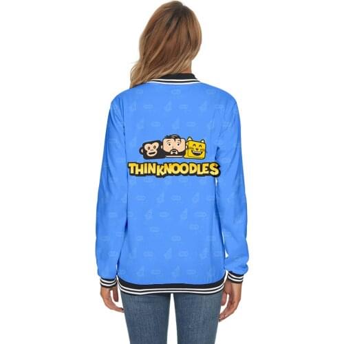 Harajuku style Kawaii Thinknoodles 3D Casual Long Sleeve Baseball Jacket Men/Women Clothes Fashion Kpop Streetwear Anime Tops