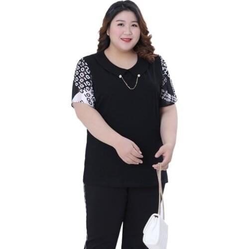 Plus Size Women Tops Summer Blouses Loose Chiffon Short Sleeve Korean Style Thin Casual Shirts Blusas Mujer De Moda T9343