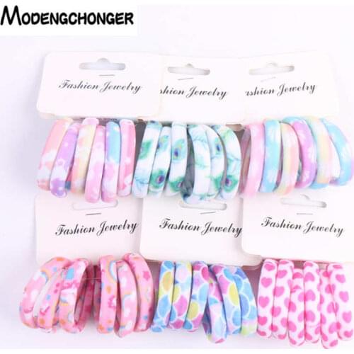 6PCS/Sett Cute Girls Elastic Hair Bands Scrunchies Ponytail Holder Rubber Bands Hair Ties Sweet Kids Hair Rope Hair Accessories