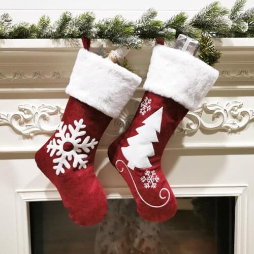 Christmas Hanging Stocking Children Candy Gift Packing Bag Xmas Tree Hanging Pandent Party Home Party New Year Decorations