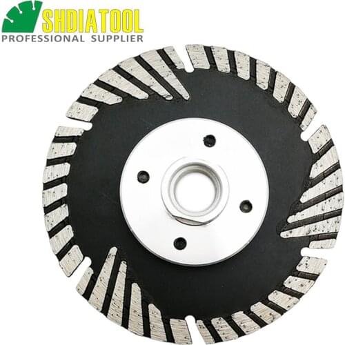 SHDIATOOL 2pcs 5/8-11 FLANGE 4"/105mm Stone Diamond Blades Hot Pressed Turbo Cutting Disc With Slant Protection Teeth Sawblade