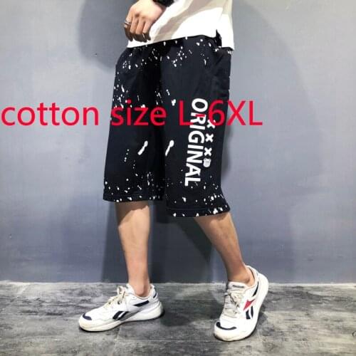 New Summer Thin Sweatpants Men Oversized Loose Running Elastic Waist Knee Length Print Casual Shorts Plus Size L-2XL3XL4XL5XL6XL