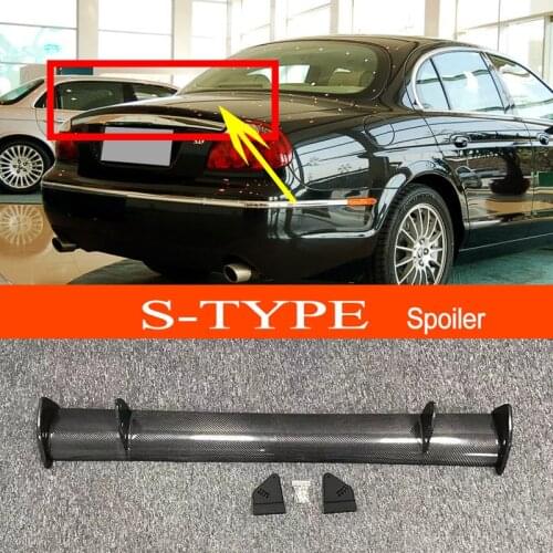 S-type Real Carbon Fiber GT-style Car-styling Sporty Rear Trunk Wing Spoiler for Jaguar S-type Sedan