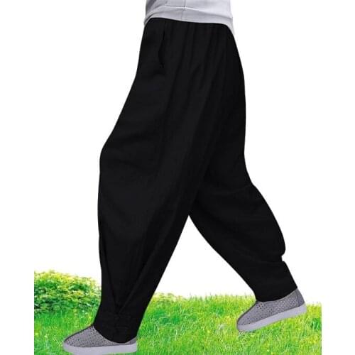 Unisex Summer&Spring blue/black/gray cotton&linen shaolin monks zen trousers martial arts bloomers shaolin monk kung fu pants