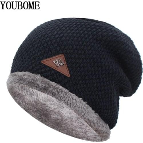 YOUBOME Knitted Hat Men Skullies Beanies Winter Hats For Men Women Mask Brand Gorros Bonnet Male Warm Baggy Soft Beanie Hat Cap