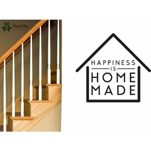 YOYOYU Modern Design Home Decor Quotes Happiness Is Home Made Vinyl Wall Stickers Livingroom Art Mural Removable Interior SY530