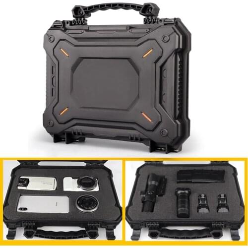 Tactical Gun Pistol Camera Protective Case Hard Shell Tool Storage Box Hunting with Customized Foam + Safety Lock
