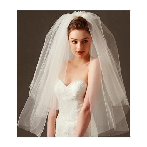 JIN IS YARN Pure Tulle Two Layers Wedding Veils Long for Women 4 Meters Church Bridal Veil velos de novia