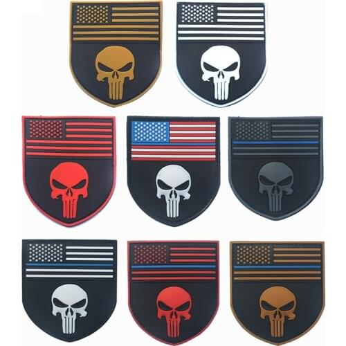 1 Pc 3D PVC Disposable American Flag Stars and Stripes Shield Armband Military Combat Battle Badge Backpack Hat Jeans Applique