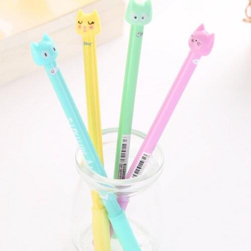 1 Pcs/lot cute Kawaii candy color cat gel pen Cartoon cute candy color cat gel pen Office Accessories School Supplies