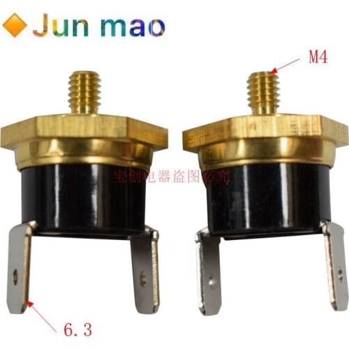 1PCS Temperature switch KSD301 hexagonal copper head M4 40 ° - 150 ° normally closed 10a250v bent leg thermostat