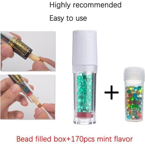 45 Particles Ailboo Capsule Burst Beads Filling Acrylic Tube Transparent Portable Slim Mint Watermelon Apple Flavor