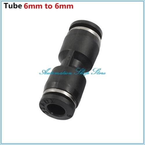 5Pcs 6mm Straight Push in Pneumatic Connector One Touch Union Quick Fittings PU6