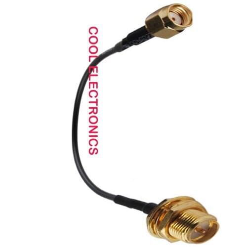 50pcs RP-SMA Male to RP-SMA Female Connector Adapter RF Coaxial Pigtail RG174 Extension Cable 20cm