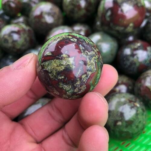 7pcs Handcrafted dragon blood quartz crystal ball