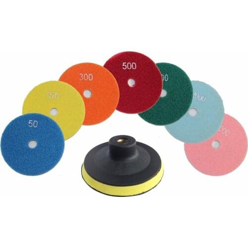 Wet Polishing Stone Resin Bond Diamond pads 4 Inch 100mm For Granite Concrete Marble