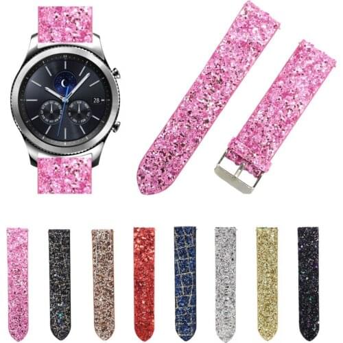 22mm Bling Shiny Christmas Leather Wristband for Xiaomi Huami AMAZFIT Sports Smart Watch Band Glitter PU Strap Bracelet w Pins