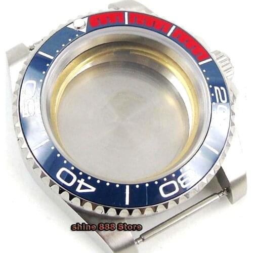 New Sapphire Crystal 40mm Silver Color Watch Case Ceramic Bezel Fit for ETA 2836 MIYOTA Automatic Movement