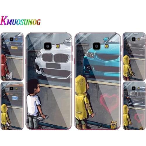 Transparent Cover Cute little boy car For Samsung Galaxy J8 J7 J6 J5 J4 J3 J2 Duo Prime Plus Core 2018 Phone Case