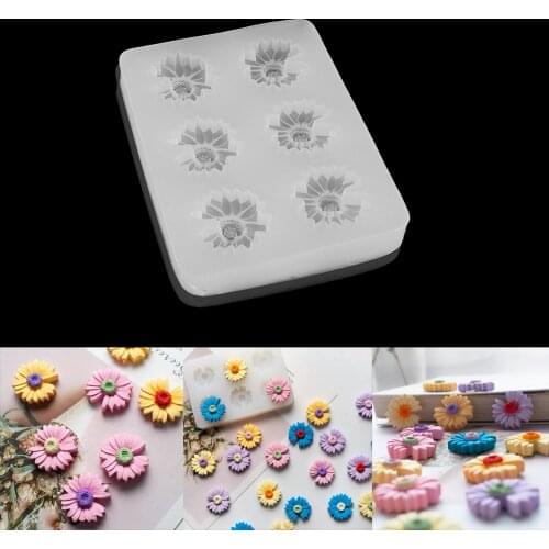 Daisy Flower Silicone Molds 3D Key Chain Pendant Earrings Handmade Decorator Craft Epoxy Resin Mold For DIY UV Jewelry Making